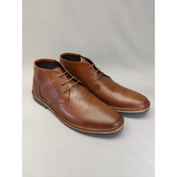 Steve Madden Harken Chukka Boots Cognac Lace Up Leather Shoe Mens Size 15 - Picture 7 of 9